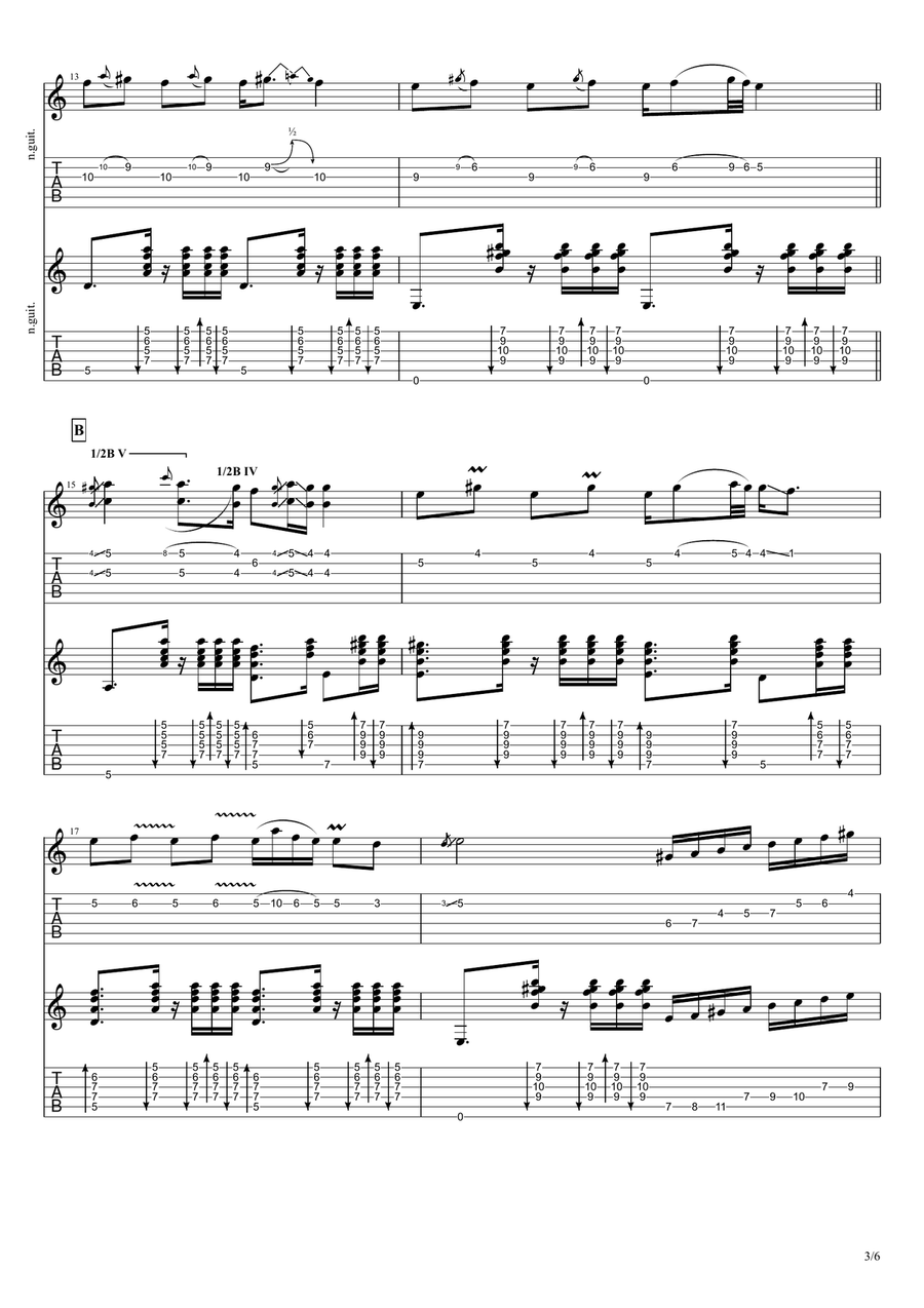 Sal sal in chand sal (Hayedeh) rumba arrangement for 2 guitars Guitar Tablature scores gallery preview page 3