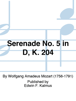 Book cover for Serenade No. 5 in D, K. 204