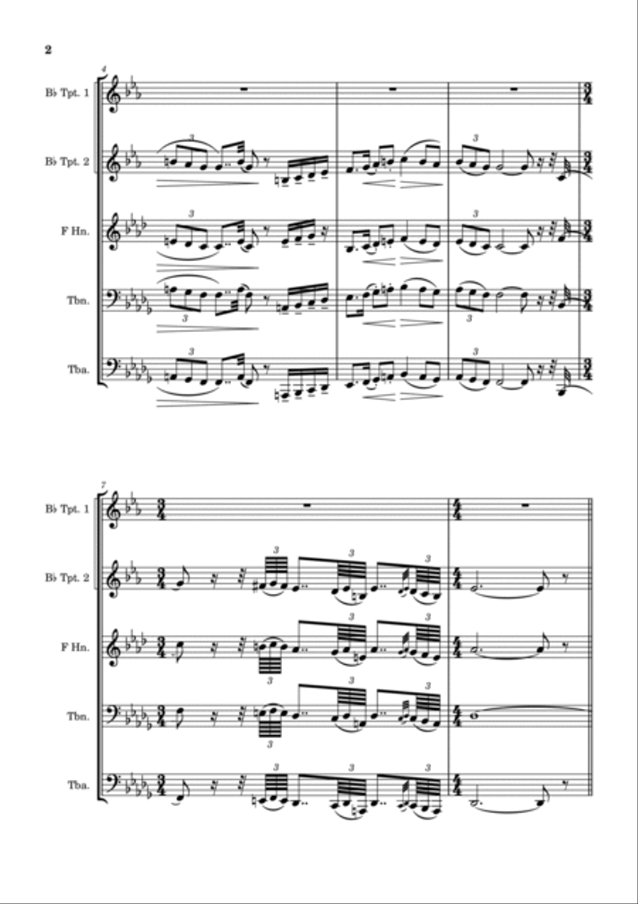 Samuel Goldberg und Schmuÿle - Pictures at an Exhibition Brass Ensemble scores gallery preview page 2