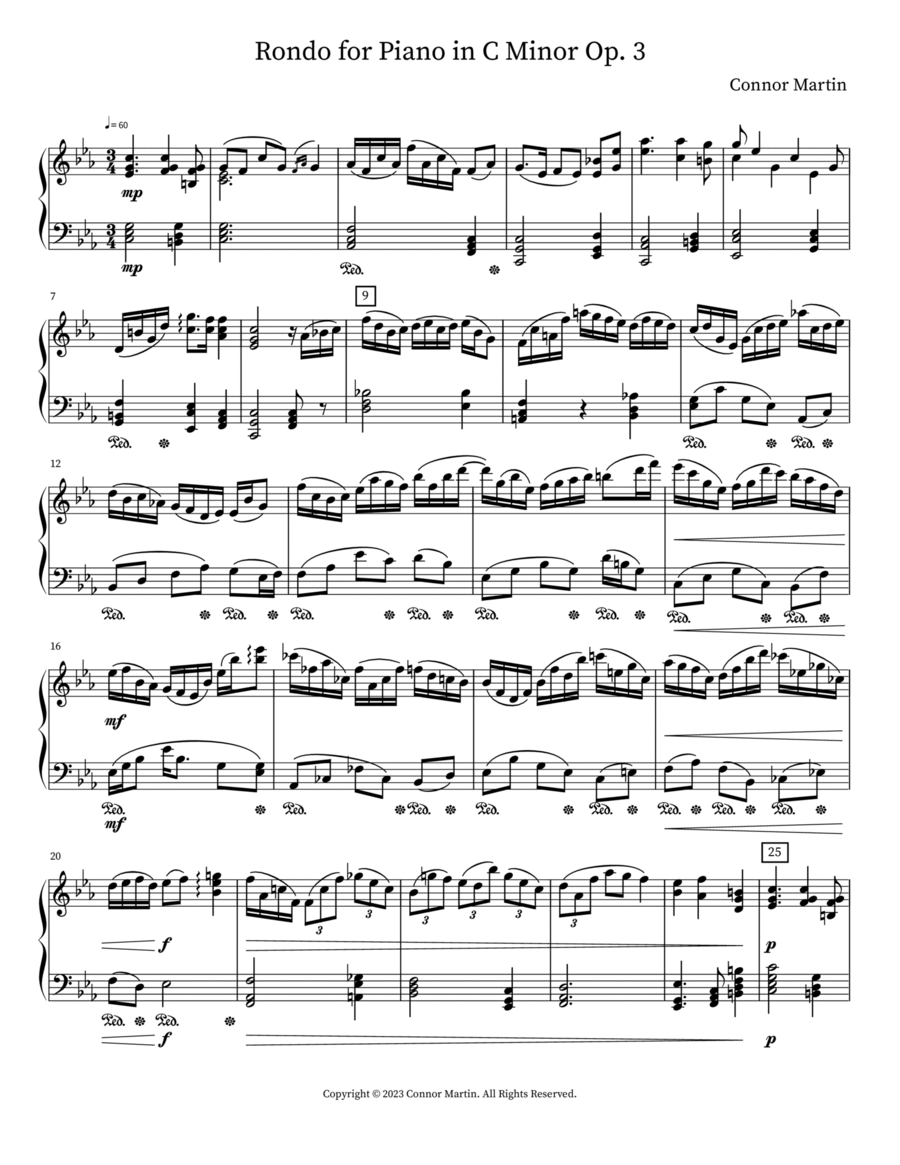 Rondo for Piano in C Minor Op. 3