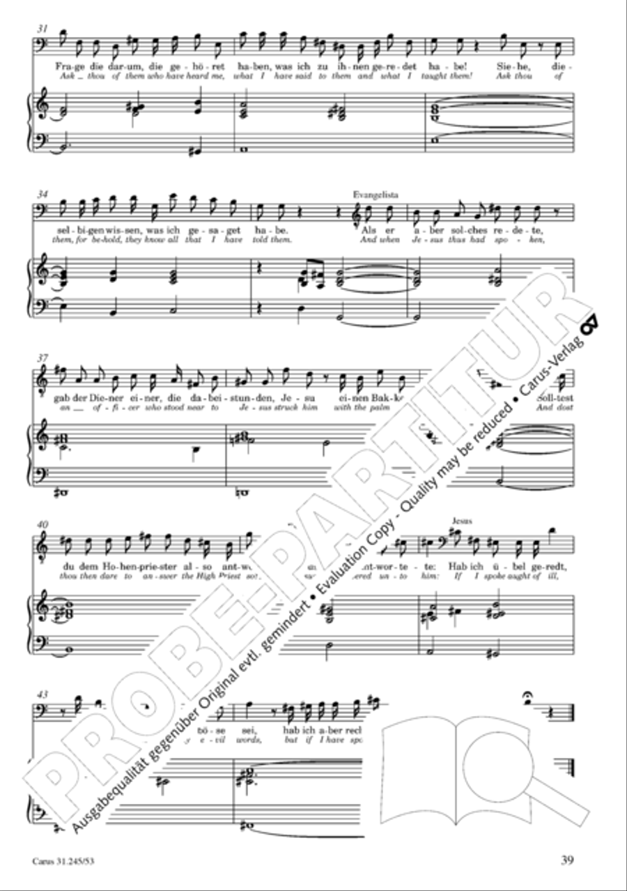 St. John Passion (Johannes-Passion) 4-Part scores gallery preview page 40
