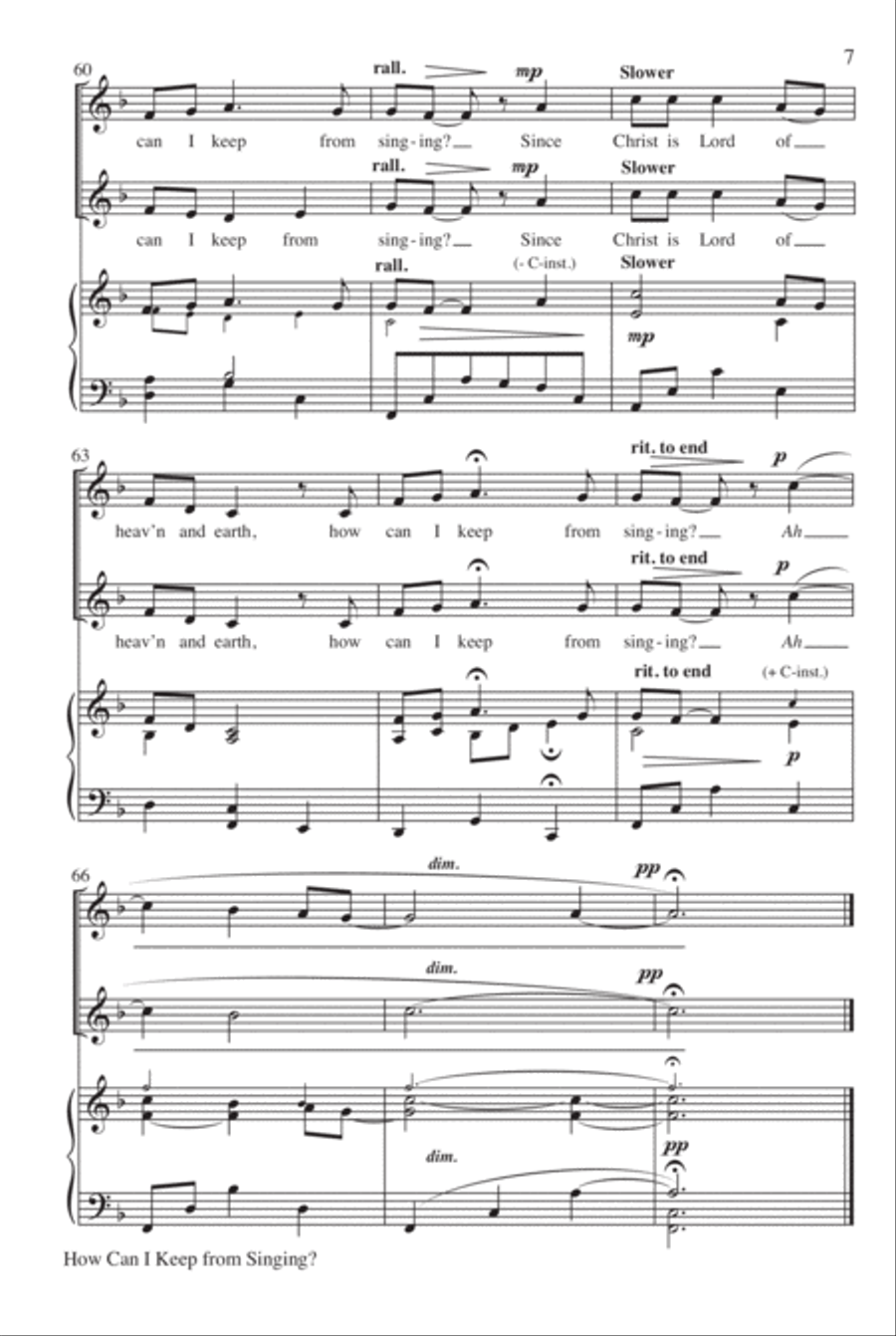 How Can I Keep from Singing? Unison Choir scores gallery preview page 8