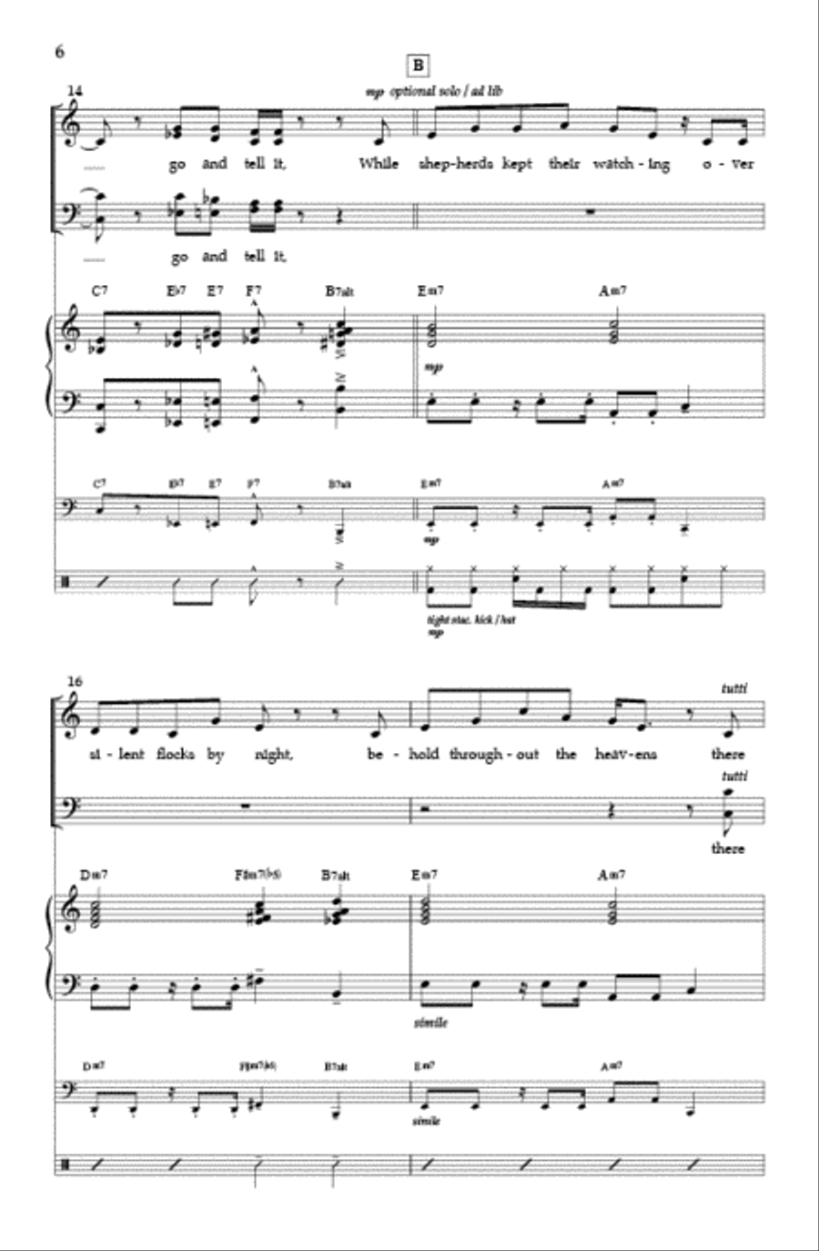 Go Tell It On the Mountain (SATB) 4-Part scores gallery preview page 5