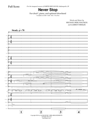 Book cover for Never Stop (Instrumental Score & Parts)