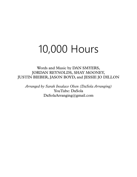 10,000 Hours by Justin Bieber String Quartet - Digital Sheet Music