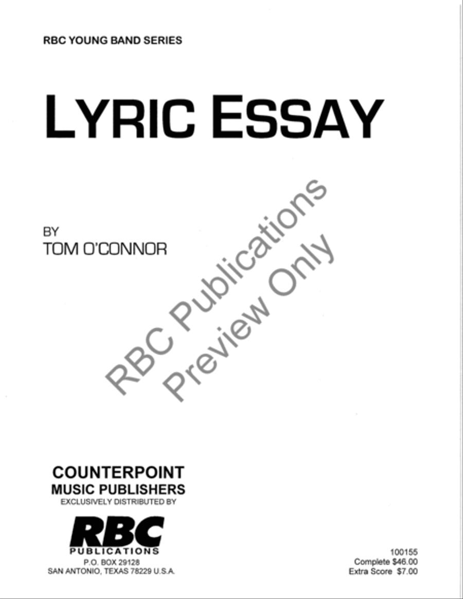 Lyric Essay Concert Band scores gallery preview page 2