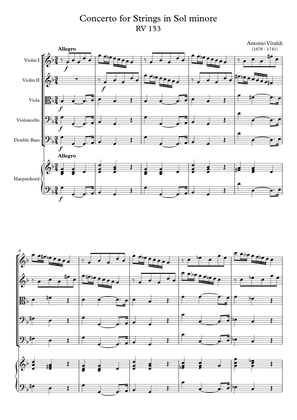 Concerto for Strings in Sol minore RV 153