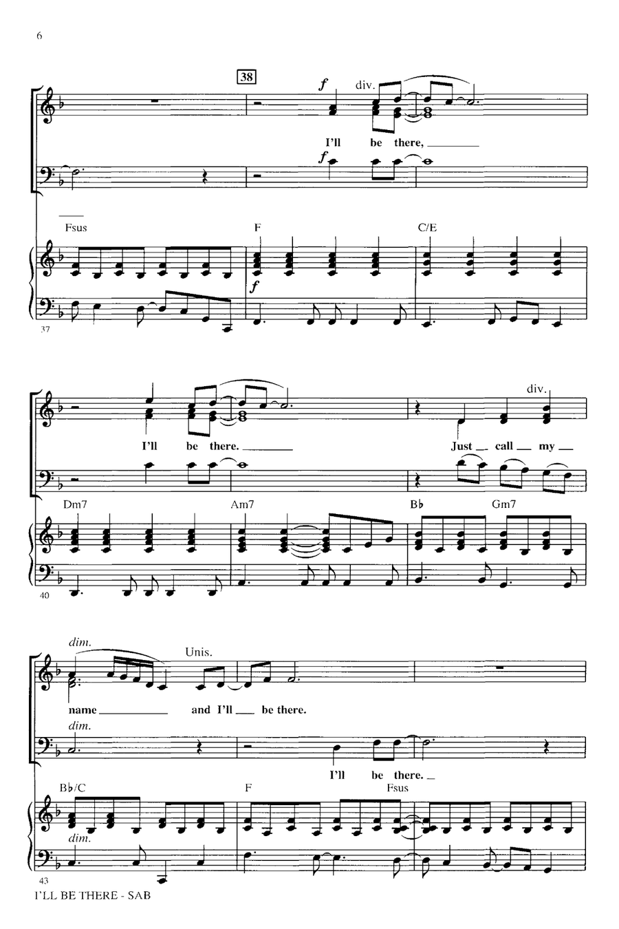 I'll Be There I'll Be There 3-Part scores gallery preview page 5