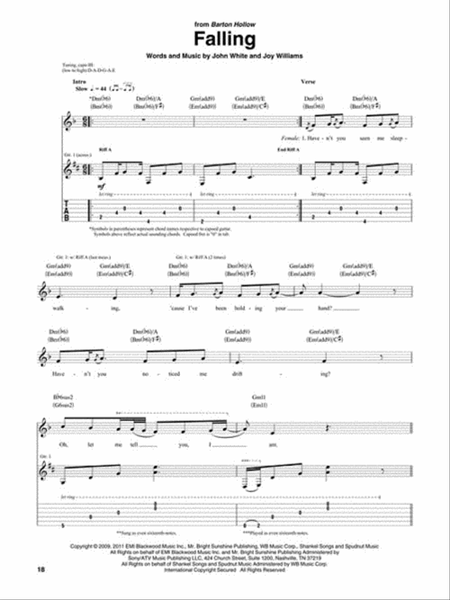 The Civil Wars The Civil Wars Electric Guitar scores gallery preview page 4