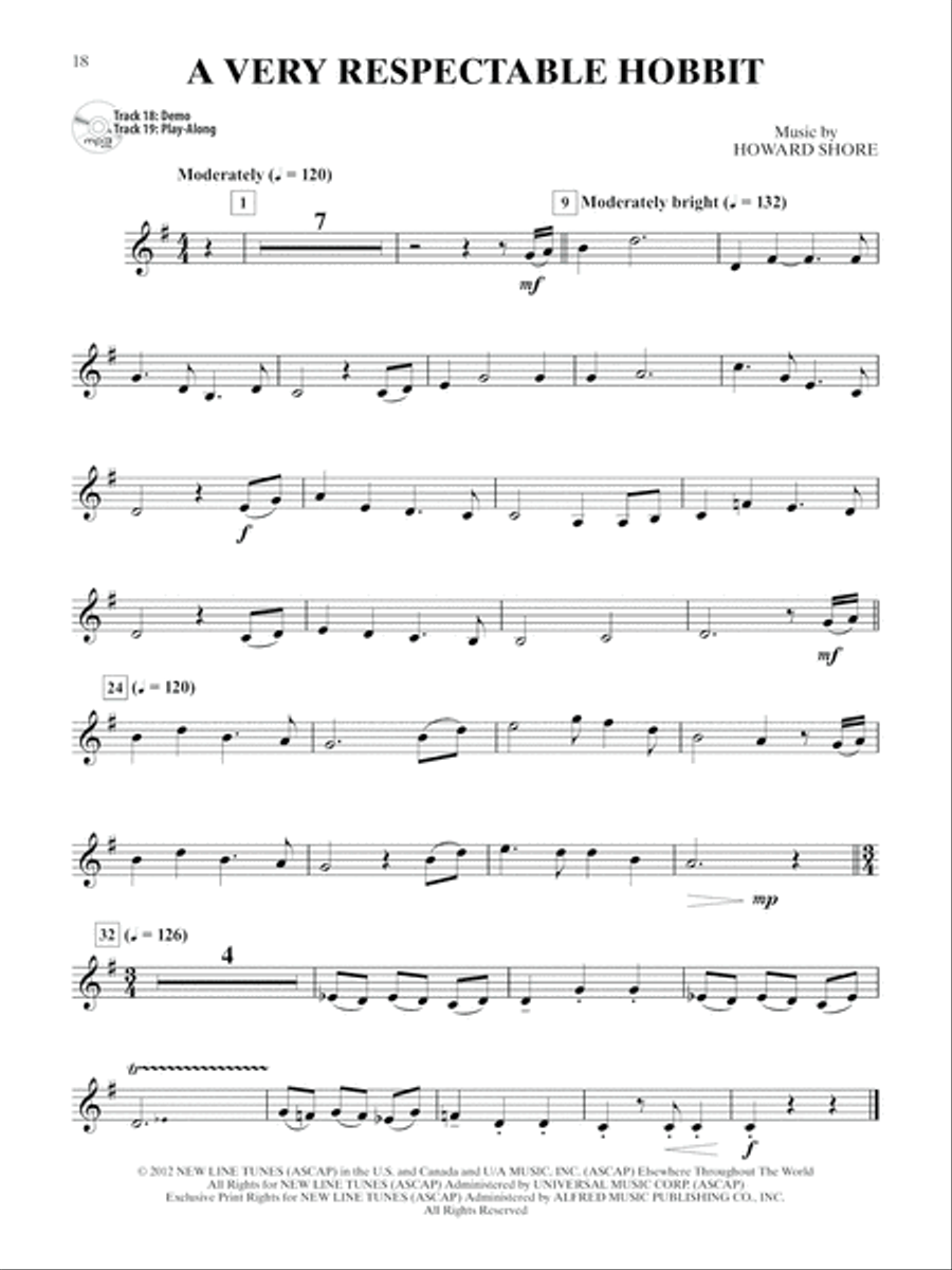The Hobbit -- An Unexpected Journey Instrumental Solos Horn Solo scores gallery preview page 4