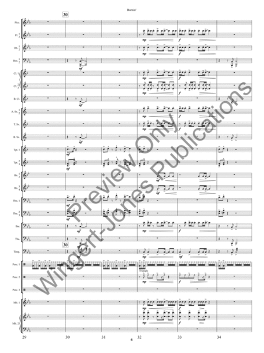 Burnin'! Burnin'! Concert Band scores gallery preview page 9
