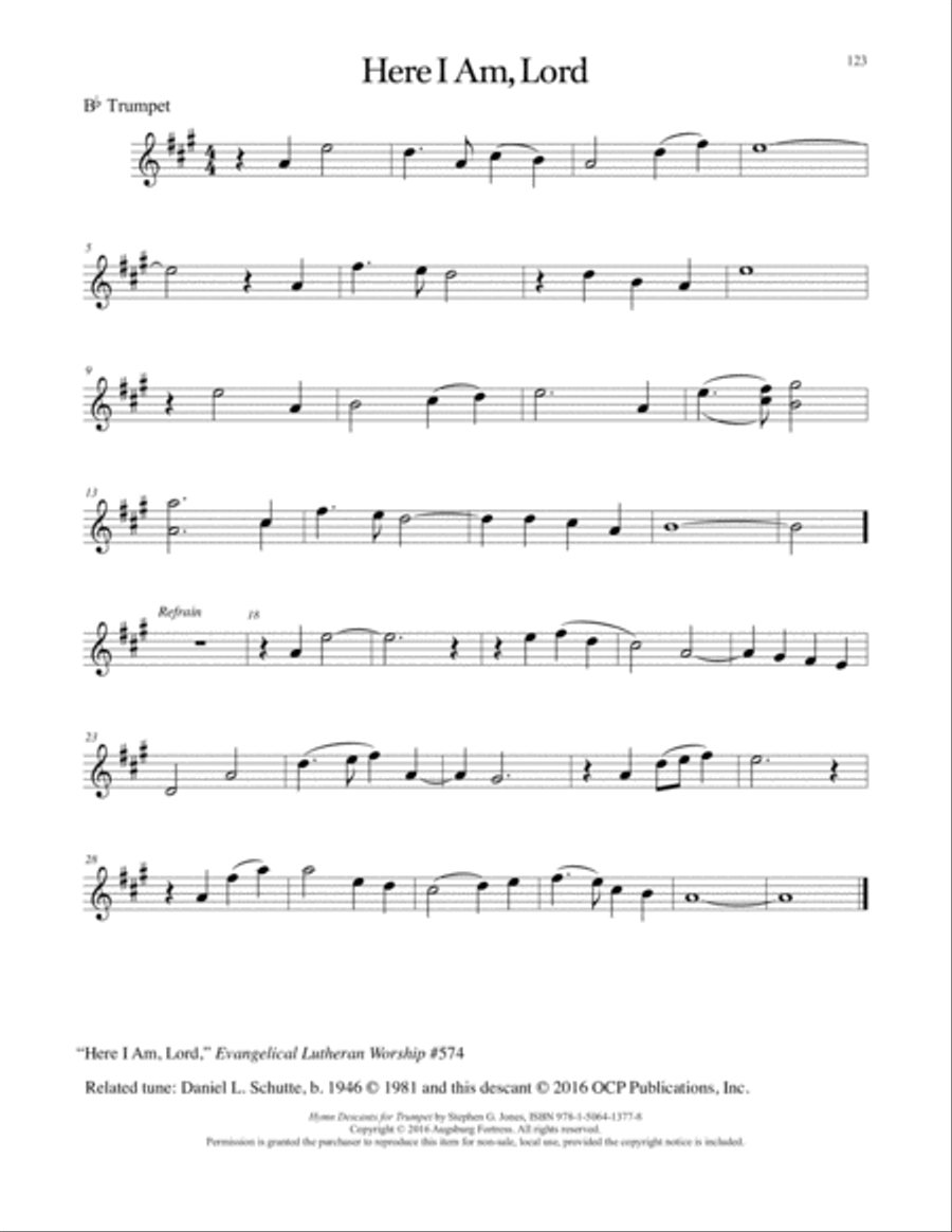 Hymn Descants for Trumpet C Trumpet scores gallery preview page 124