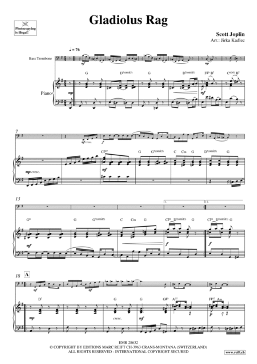 Gladiolus Rag Trombone scores gallery preview page 4