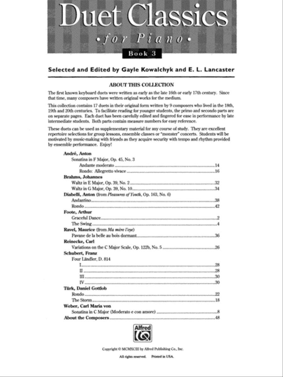 Duet Classics for Piano, Book 3 Small Ensemble scores gallery preview page 2