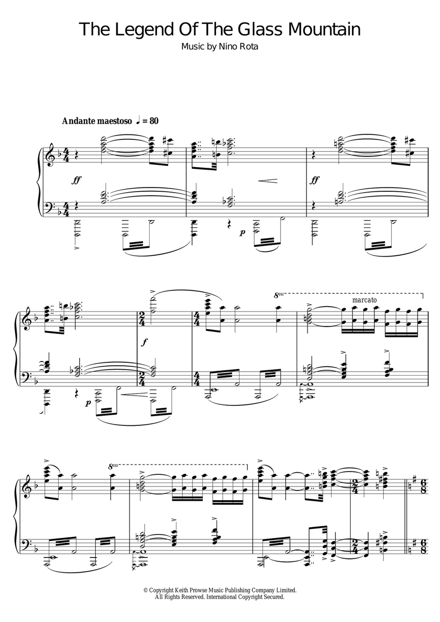 The Legend Of The Glass House Piano Solo scores gallery preview page 1