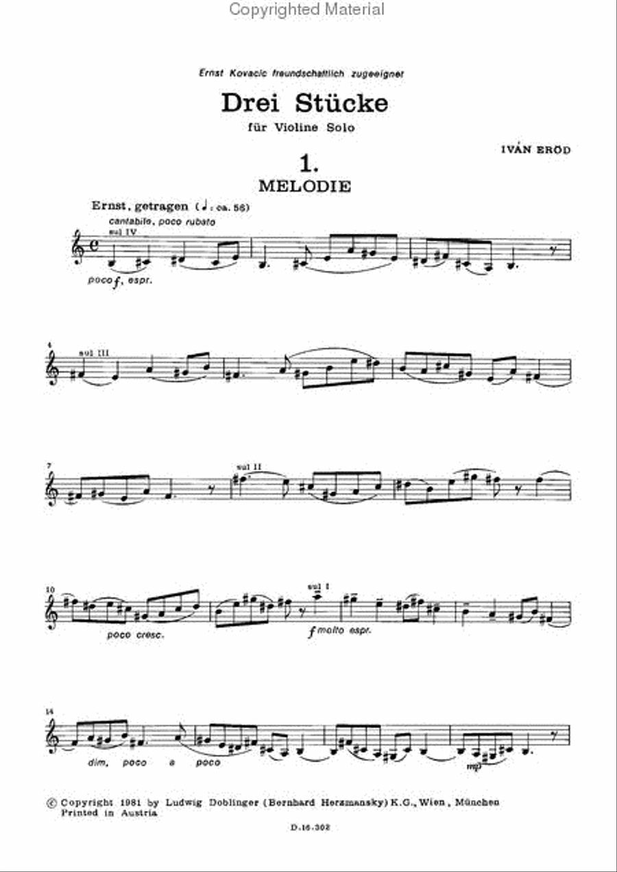 3 Stucke Violin Solo scores gallery preview page 2