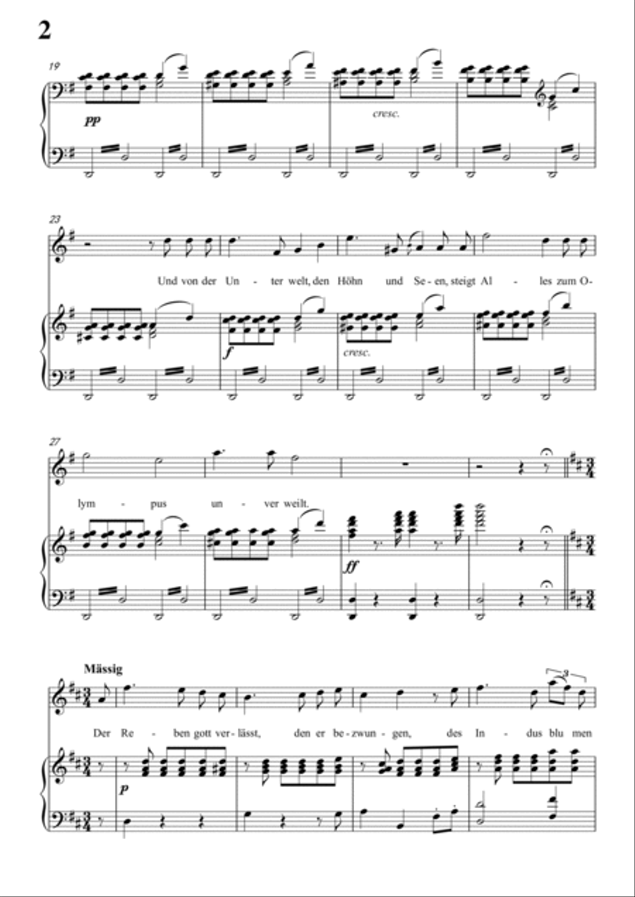 Schubert-Uraniens Flucht(Urania's Flight),D.554 in G for Vocal and Piano Voice scores gallery preview page 3
