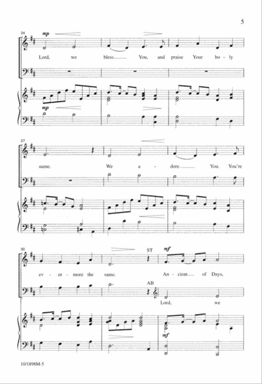 Holy and Righteous One 4-Part scores gallery preview page 5