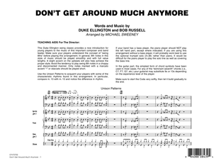 Don't Get Around Much Anymore (arr. Michael Sweeney) - Full Score