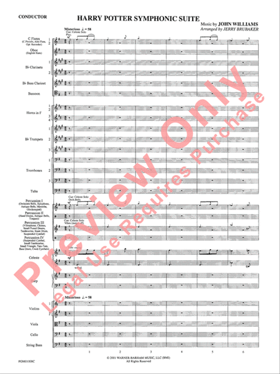 Harry Potter Symphonic Suite Full Orchestra scores gallery preview page 4