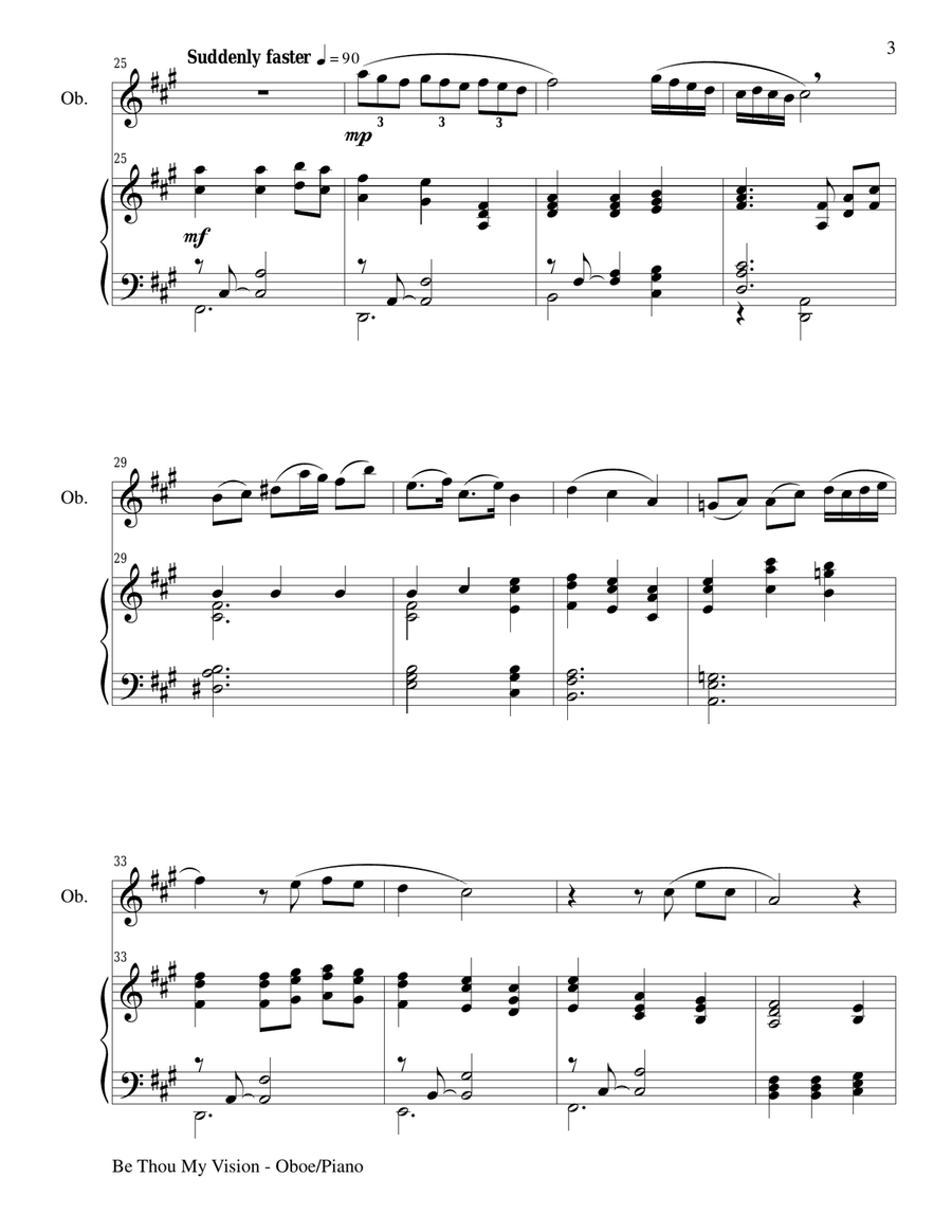 BE THOU MY VISION (Duet – Oboe and Piano/Score and Parts) Woodwind Duet scores gallery preview page 3