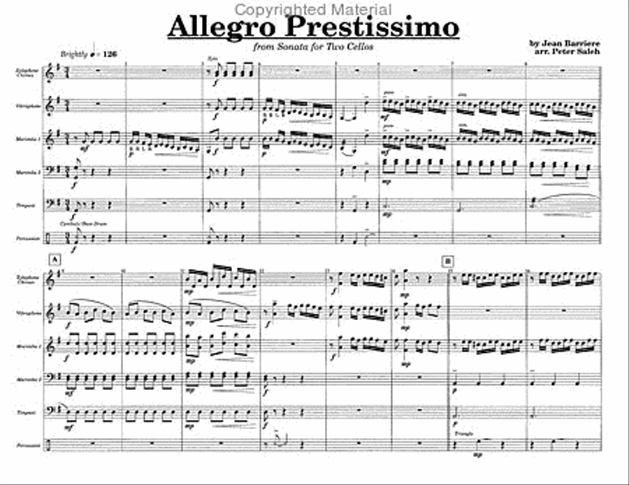 Allegro Prestissimo Percussion Ensemble scores gallery preview page 2