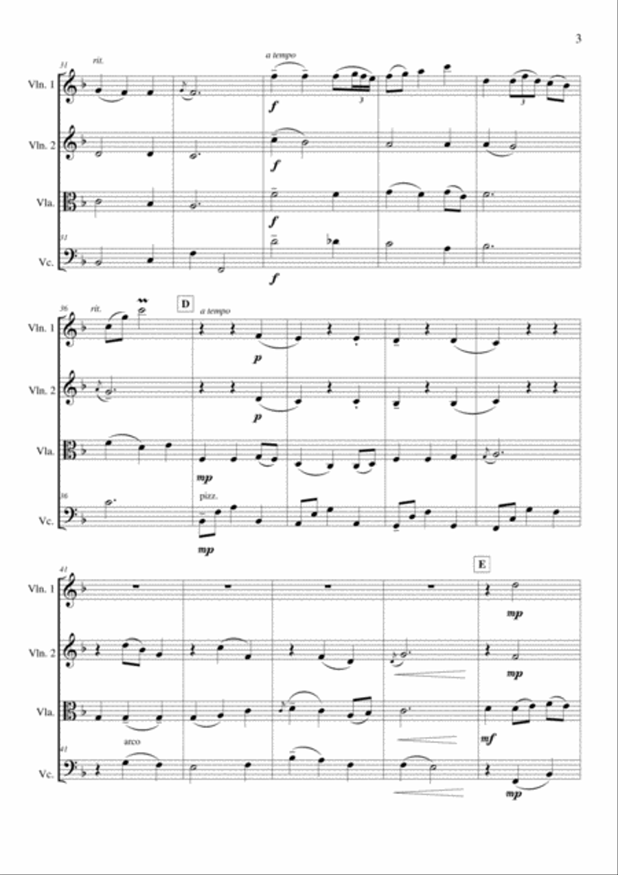 Be Thou My Vision Be Thou My Vision String Quartet scores gallery preview page 3