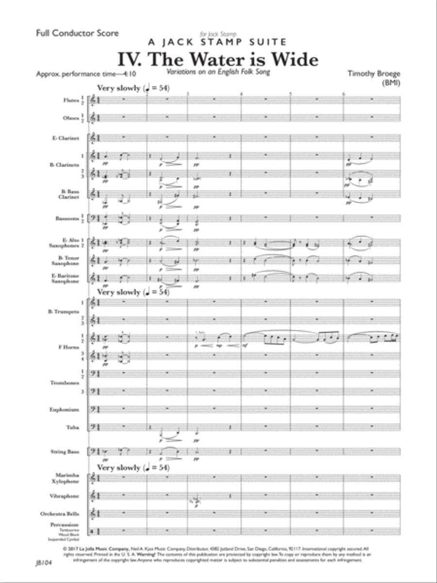 A Jack Stamp Suite: Movement 4: The Water Is Wide Concert Band scores gallery preview page 3