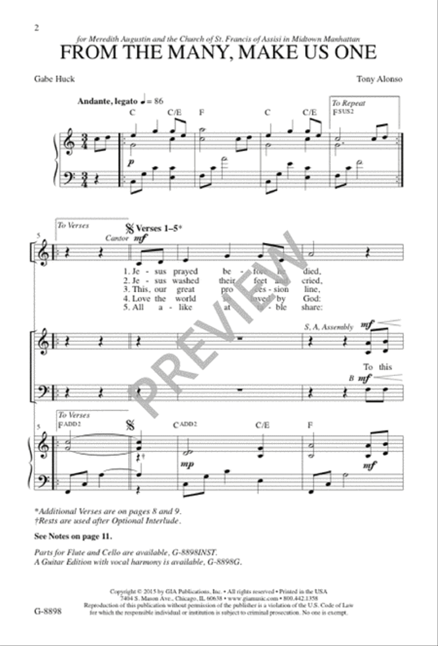 From the Many, Make Us One 3-Part scores gallery preview page 3