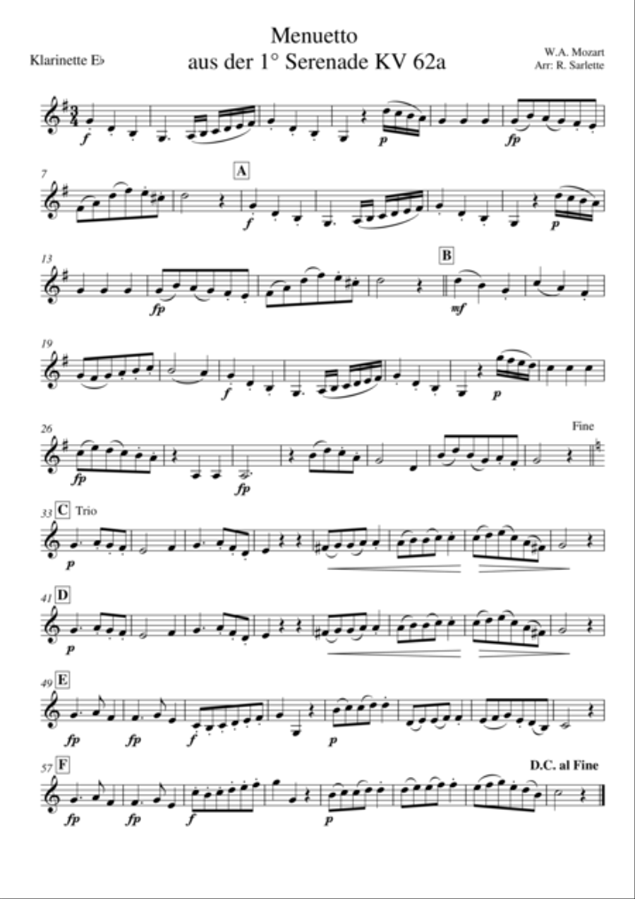 Menuetto Woodwind Ensemble scores gallery preview page 1