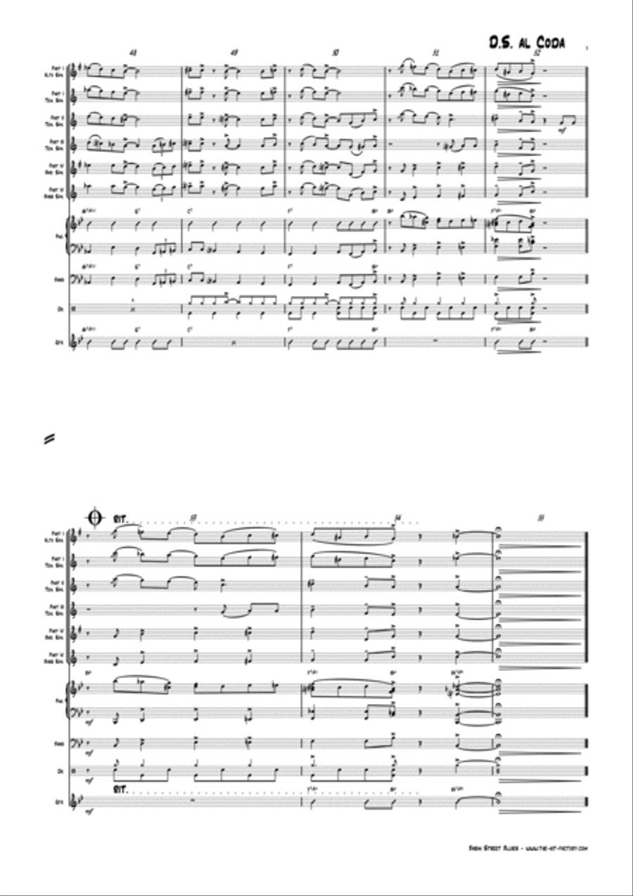 Basin Street Blues Saxophone Quartet scores gallery preview page 5