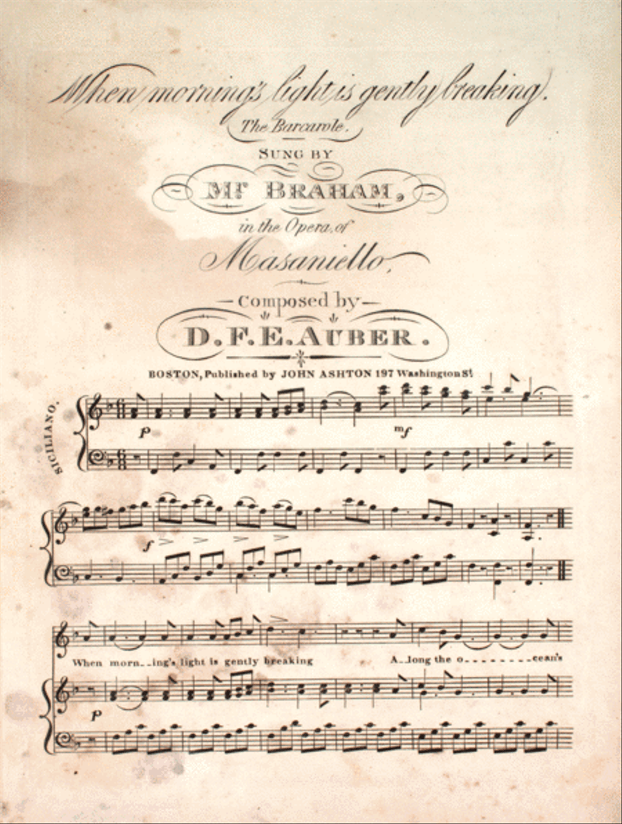 When Morning's Light's Gently Breaking. The Barcarole Voice scores gallery preview page 1