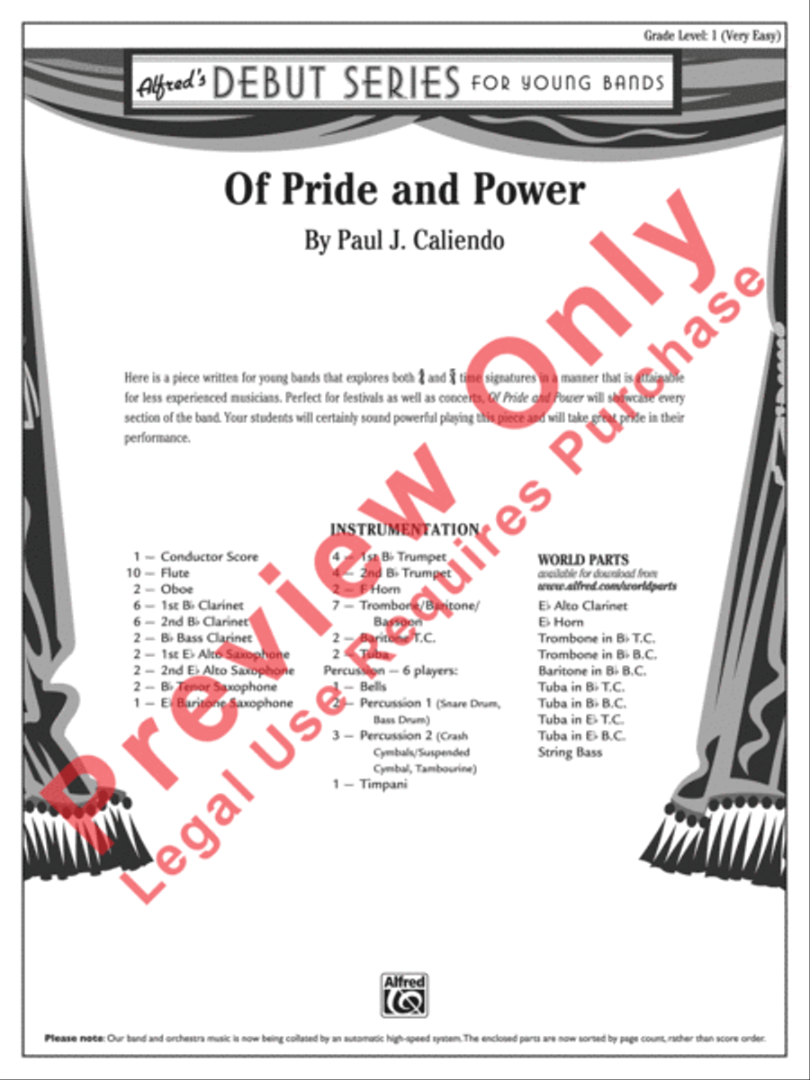 Of Pride and Power Concert Band scores gallery preview page 2