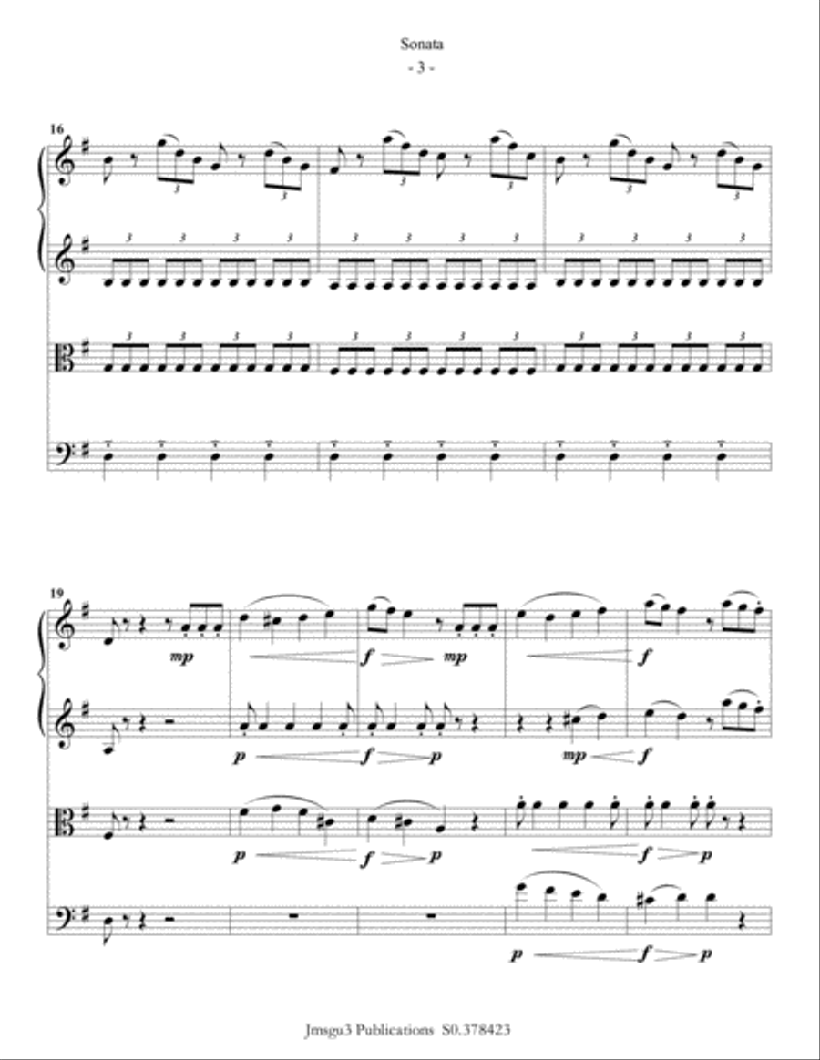 Beethoven: Sonata Op. 49 No. 2 for String Quartet String Quartet scores gallery preview page 4