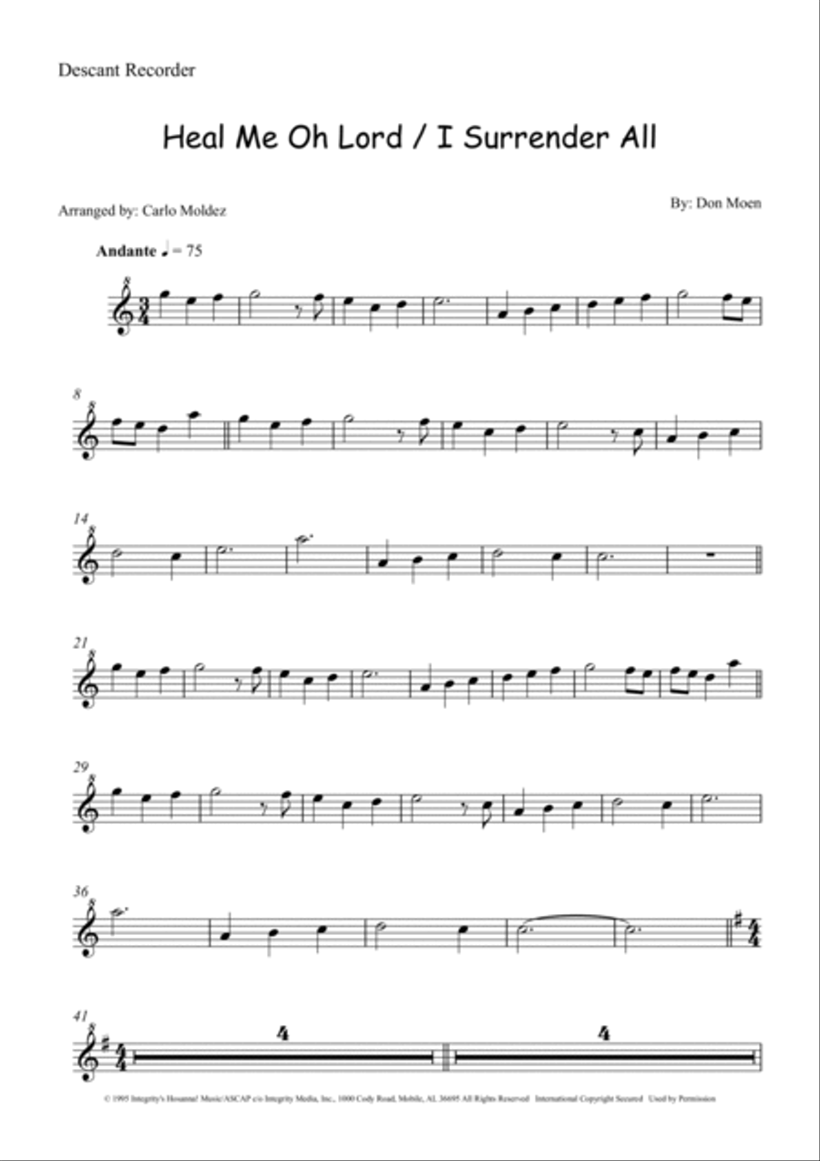 Heal Me O Lord Small Ensemble scores gallery preview page 3