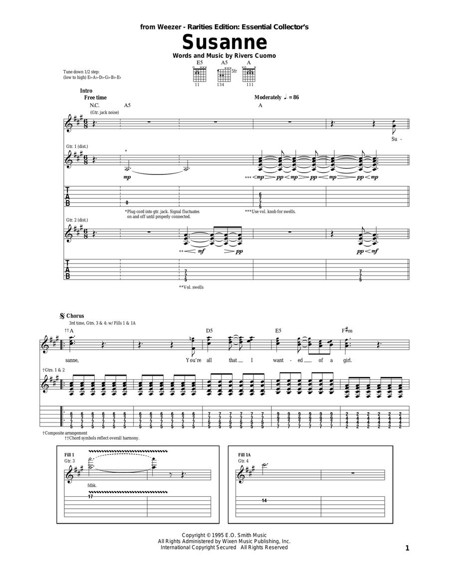 Susanne Acoustic Guitar scores gallery preview page 1