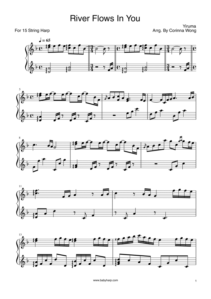 River Flows in You - Yiruma - 15 String Harp