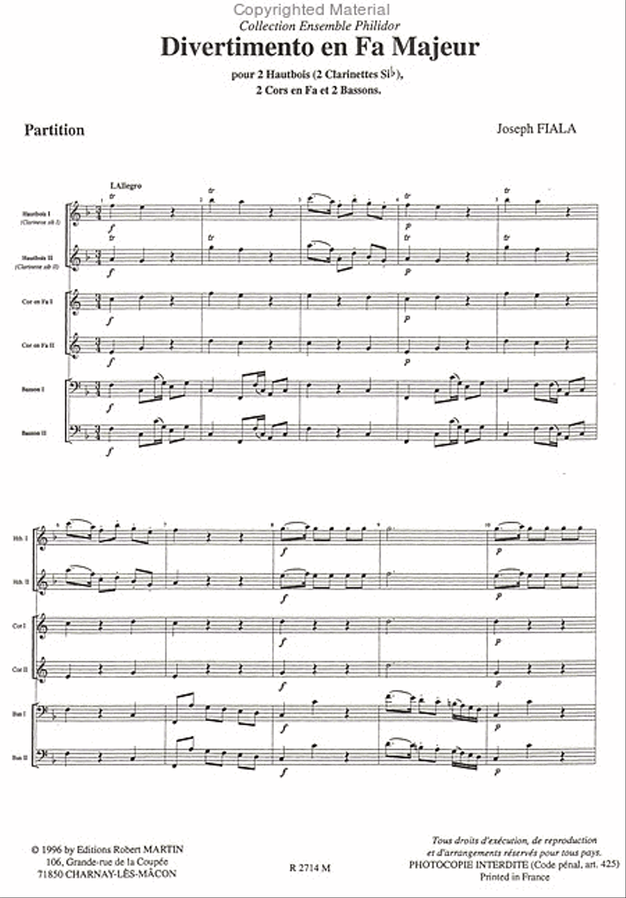 Divertimento en fa majeur Clarinet Duet scores gallery preview page 2