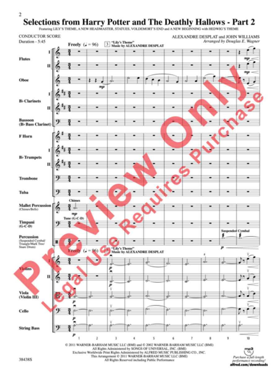 Harry Potter and the Deathly Hallows, Part 2, Selections from Full Orchestra scores gallery preview page 3