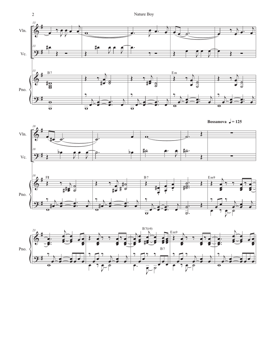 Nature Boy Piano Trio scores gallery preview page 2