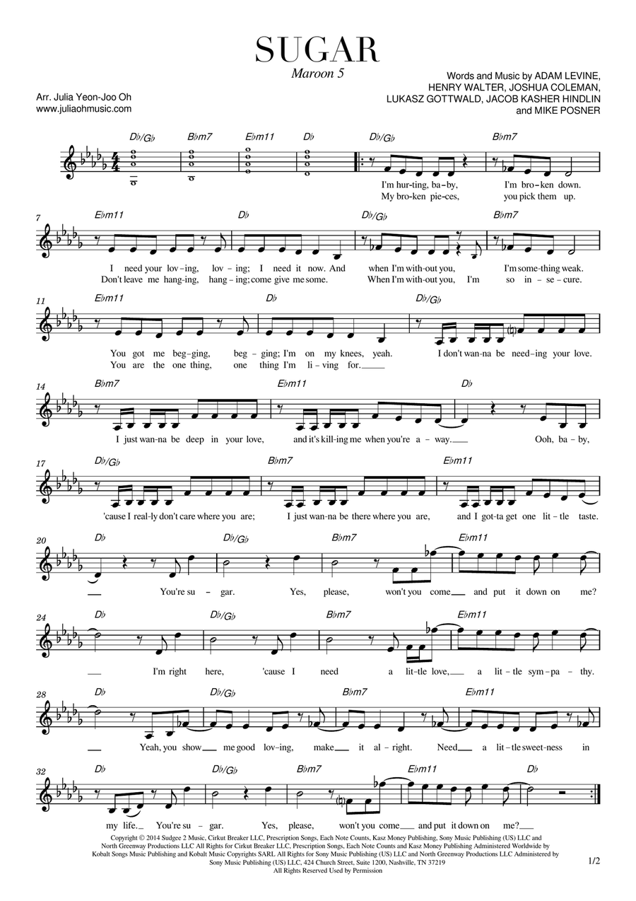 Sugar Sugar Medium Voice scores gallery preview page 1