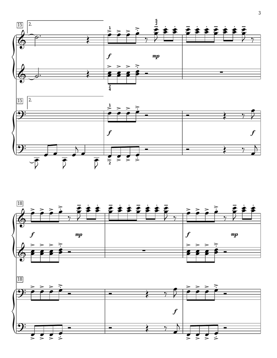 Linus And Lucy (arr. Phillip Keveren) 1 Piano, 4-Hands scores gallery preview page 3