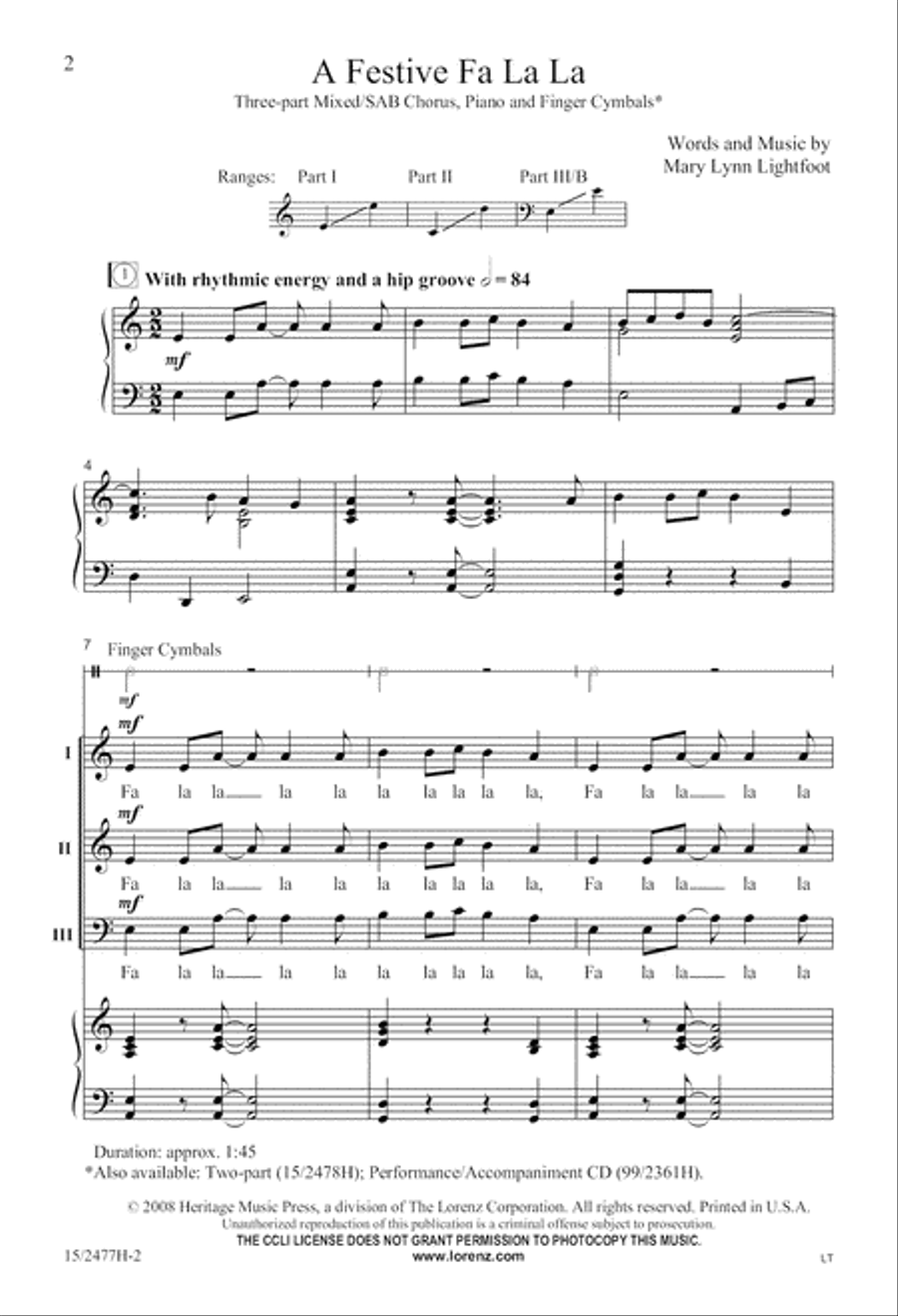 A Festive Fa La La A Festive Fa La La 3-Part scores gallery preview page 3