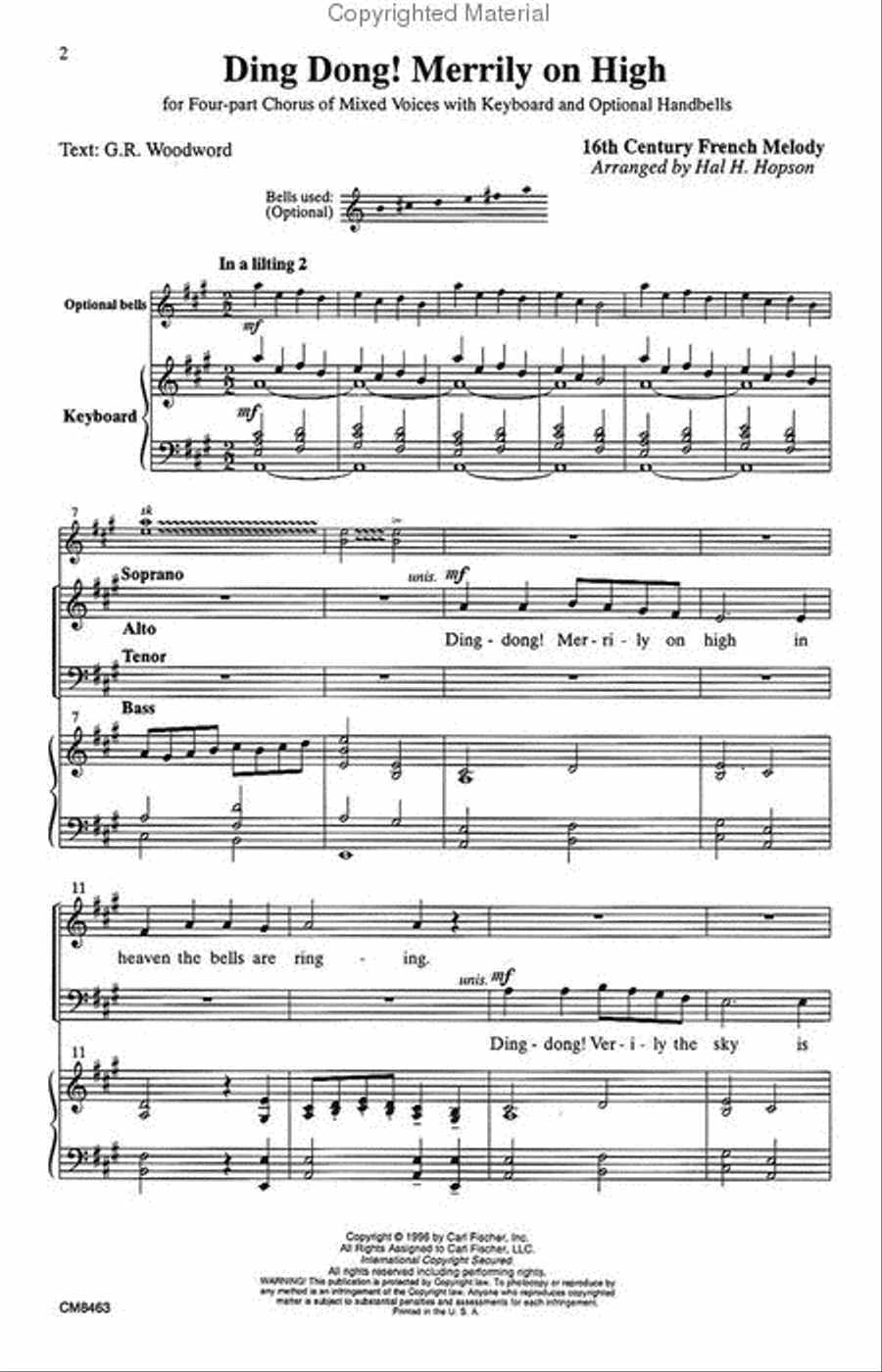 Ding Dong! Merrily on High 4-Part scores gallery preview page 2