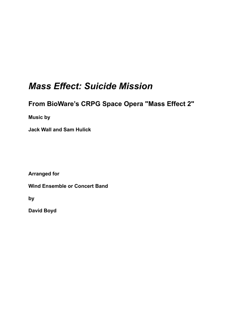 Mass Effect: Suicide Mission Concert Band scores gallery preview page 1