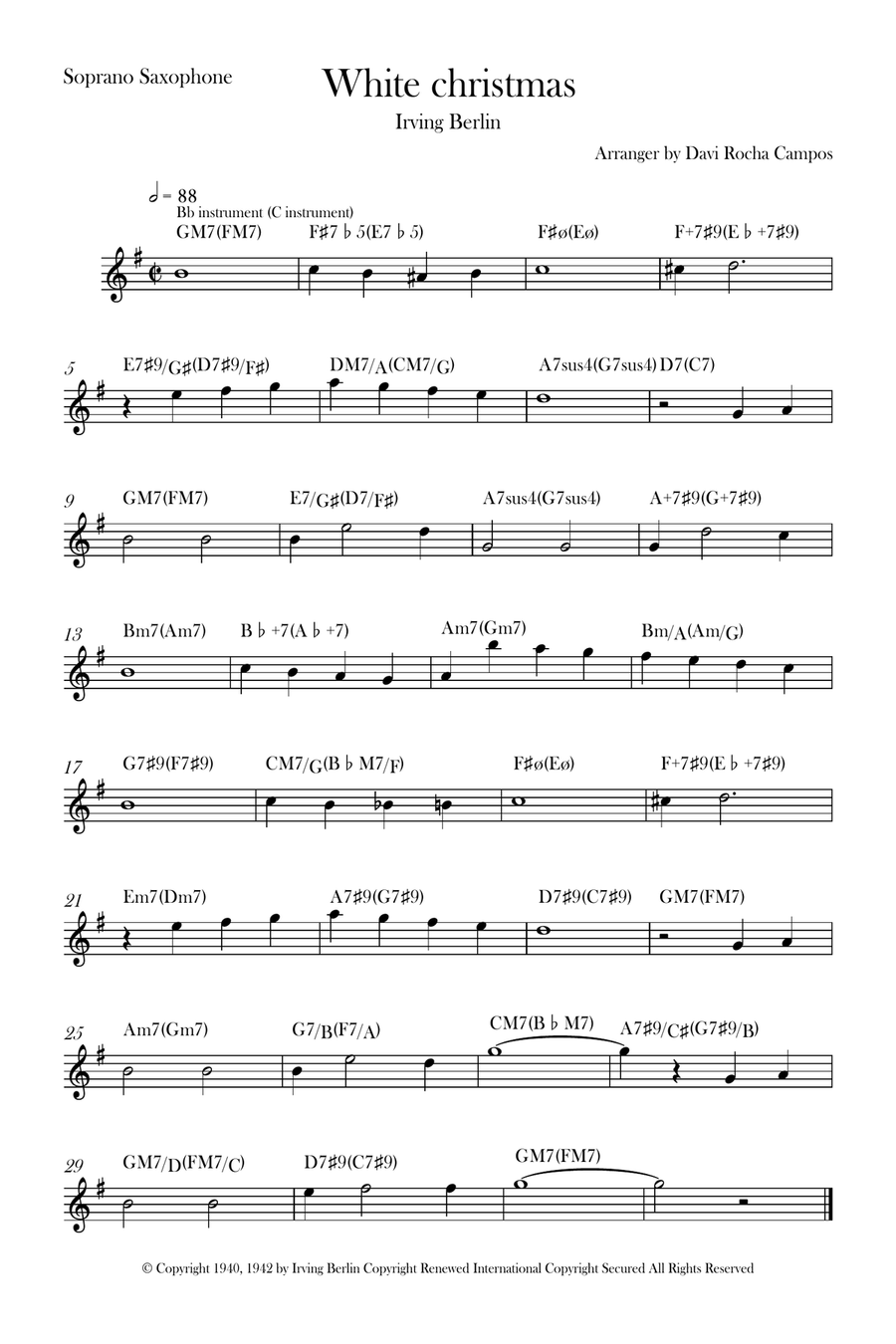 White Christmas Soprano Saxophone scores gallery preview page 1