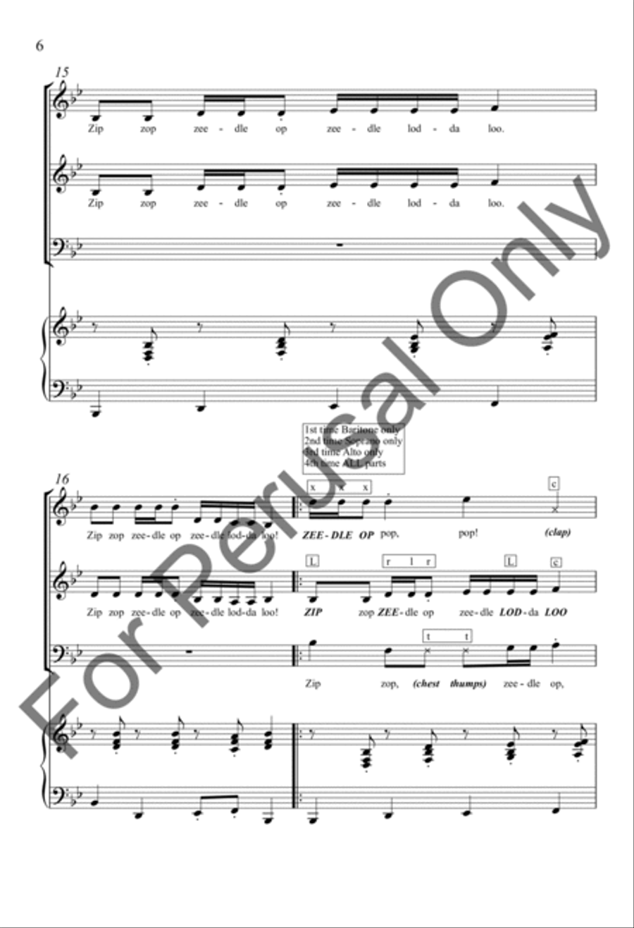 The Zip Zop Song The Zip Zop Song 3-Part scores gallery preview page 5