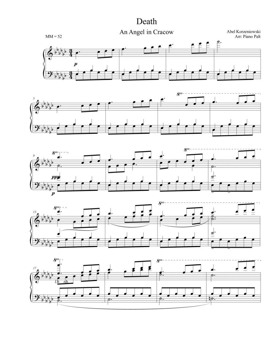 Death Piano Solo scores gallery preview page 1