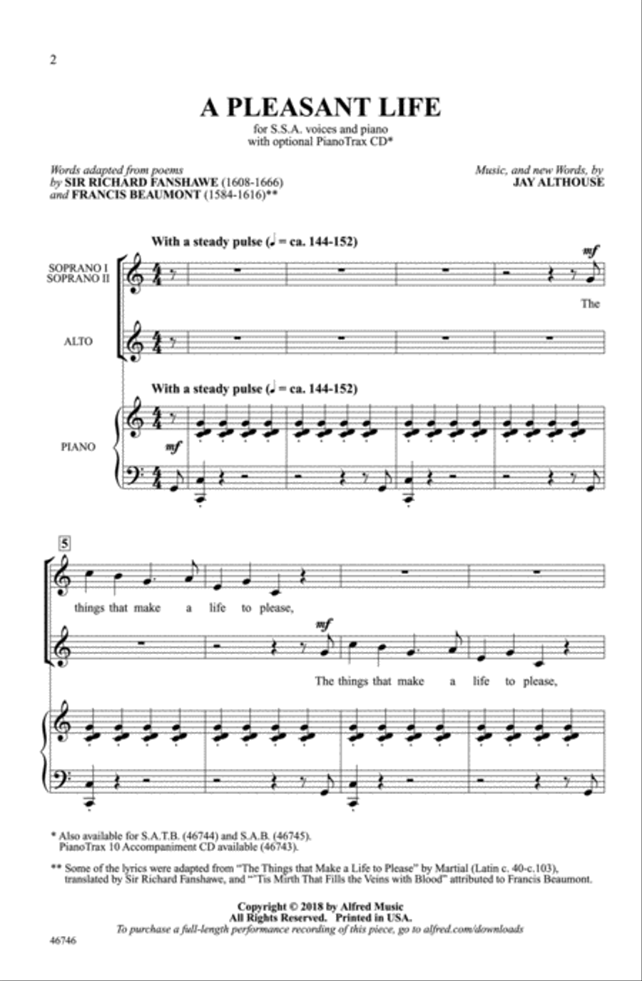 A Pleasant Life Choir scores gallery preview page 1