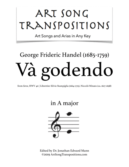 HANDEL: Và godendo (transposed to A major)